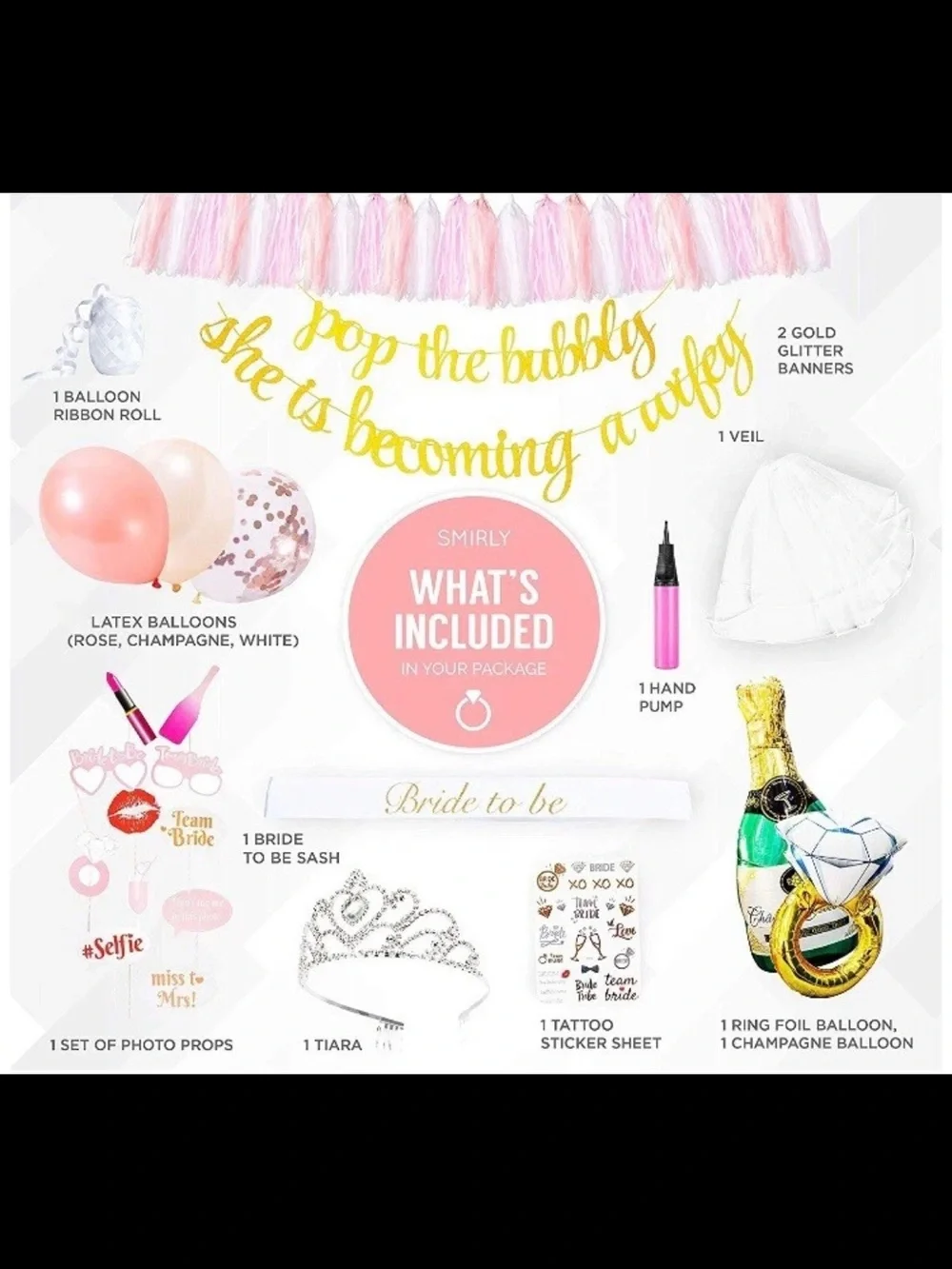 'Bride to Be' Pink & Gold Bachelorette Party Kit